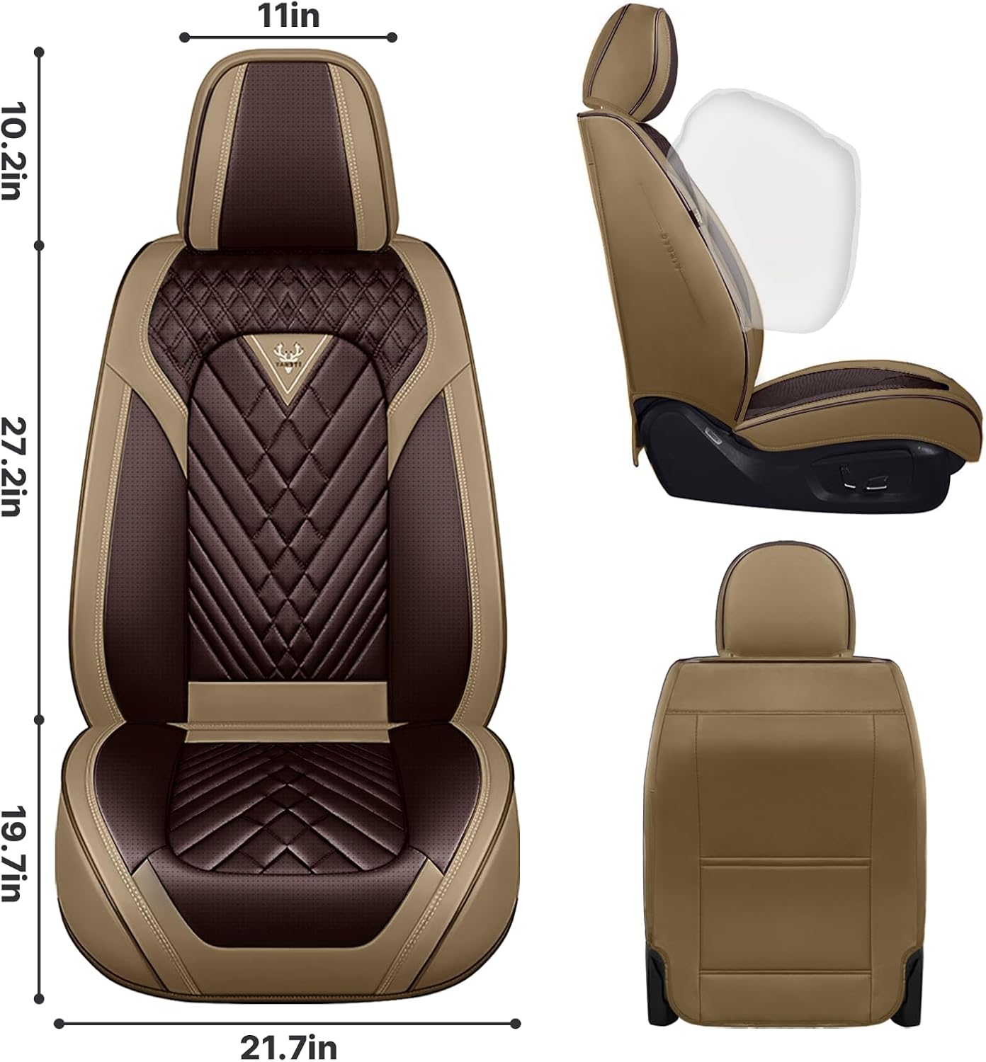 Car Seat Covers Fit for Lexus RX 300 1999-2004,Waterproof Wear-Resistant Premium Leather Seat Covers Breathable Seat Protector Coverage Automotive Seats Cushions (Full Set,Brown-Beige)