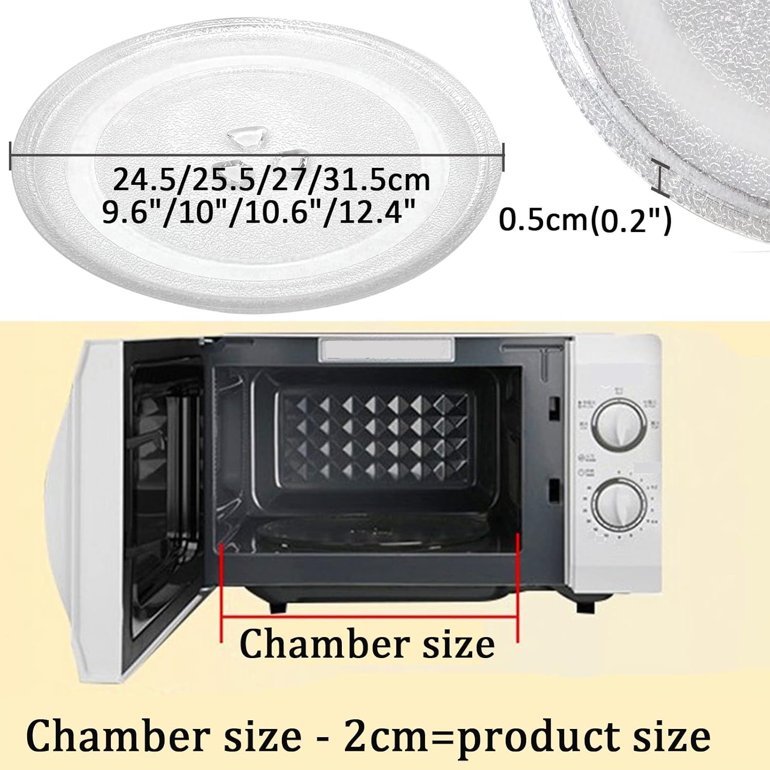 Microwave Plate Replacement - Round Rotating Ring for Smooth Operation with Turntable Motor, Compatible with Small Microwaves, Glass Cooking Tray