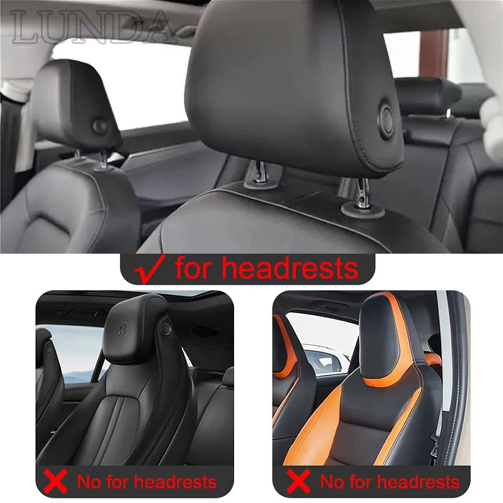 poduszka podtrzymująca szyję Do Fusion Edge Mustang Ecosport MK5 F150 Poduszka Pod Szyję Samochodu Podparcie Lędźwiowe poduszka na głowę fotela samochodowego(Brown-Neck)