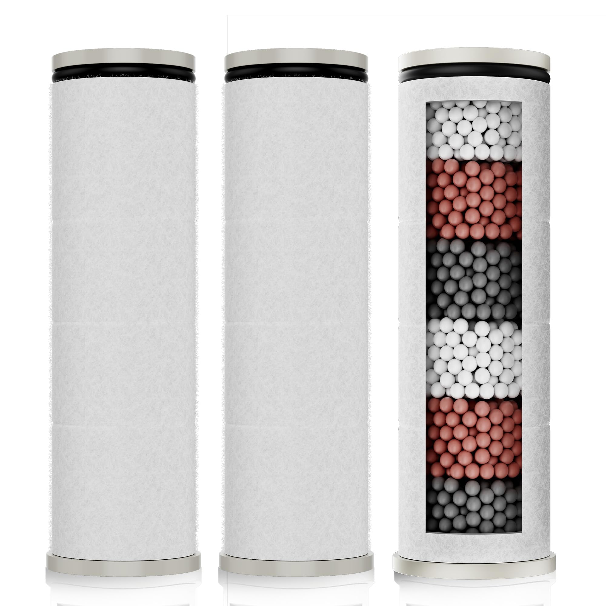 Magichome White 3Pack Replacement Shower Filter Cartridges, Shower Head Filter For Hard Water Filteration, Reduces Chlorine And Other Impurities