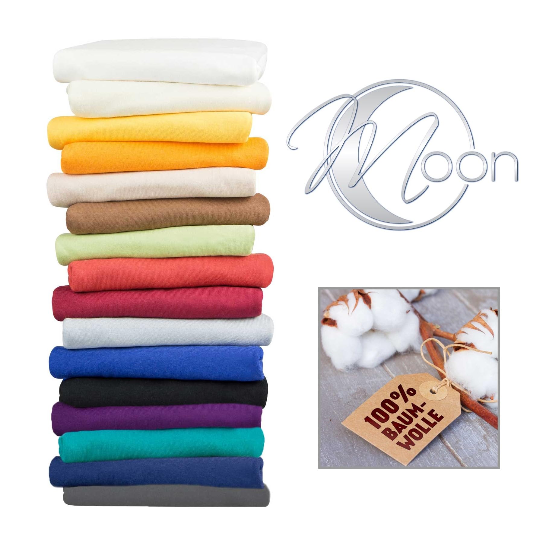 MOON 2er Pack Seitenschläferkissen Bezug Jersey Kissenbezug anthrazit 40x200