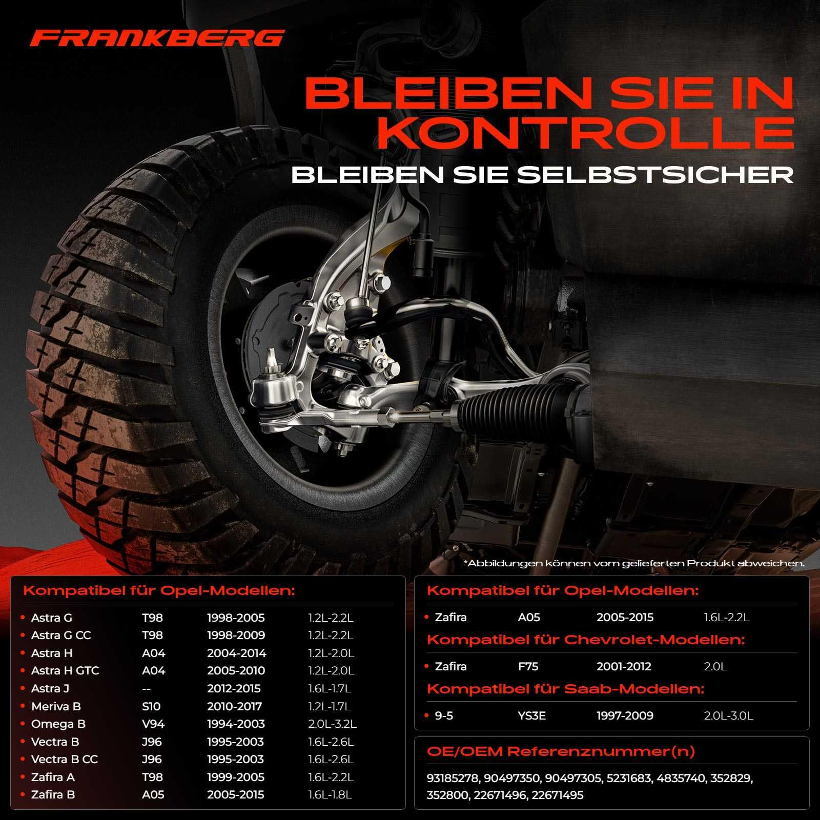 Frankberg 2x Traggelenk Vorne Links Rechts Kompatibel mit Zafira A MPV T98 Astra G CC T98 Zafira/Zafira Family B A05 Astra G Caravan T98 Replace# 5231683