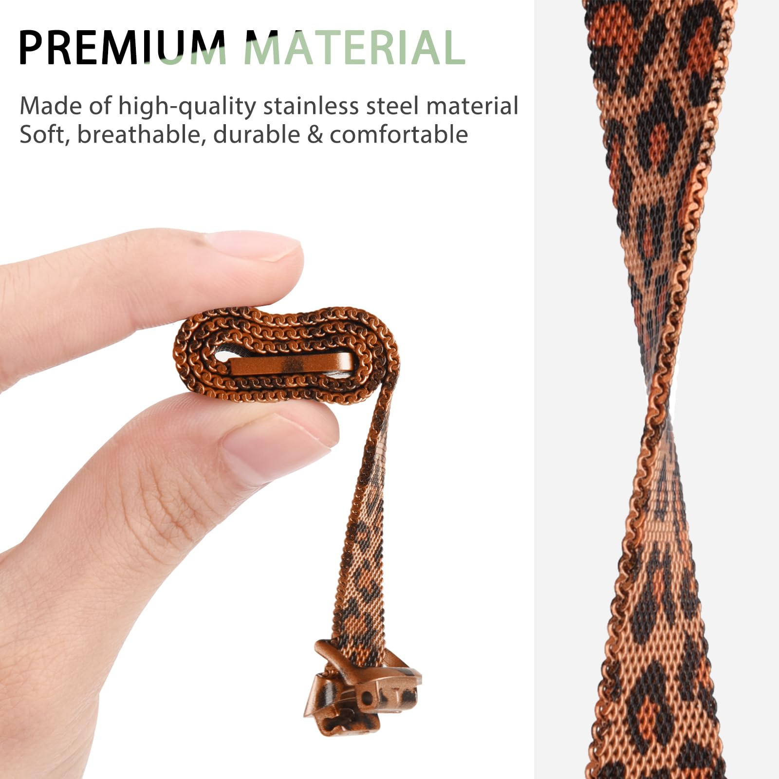 Zoye Fitbit Inspire Strap/HR Strap Replacement Wristband for Inspire HR/2/Ace 2, Leopard, 5.9" - 8.6" - Image 3