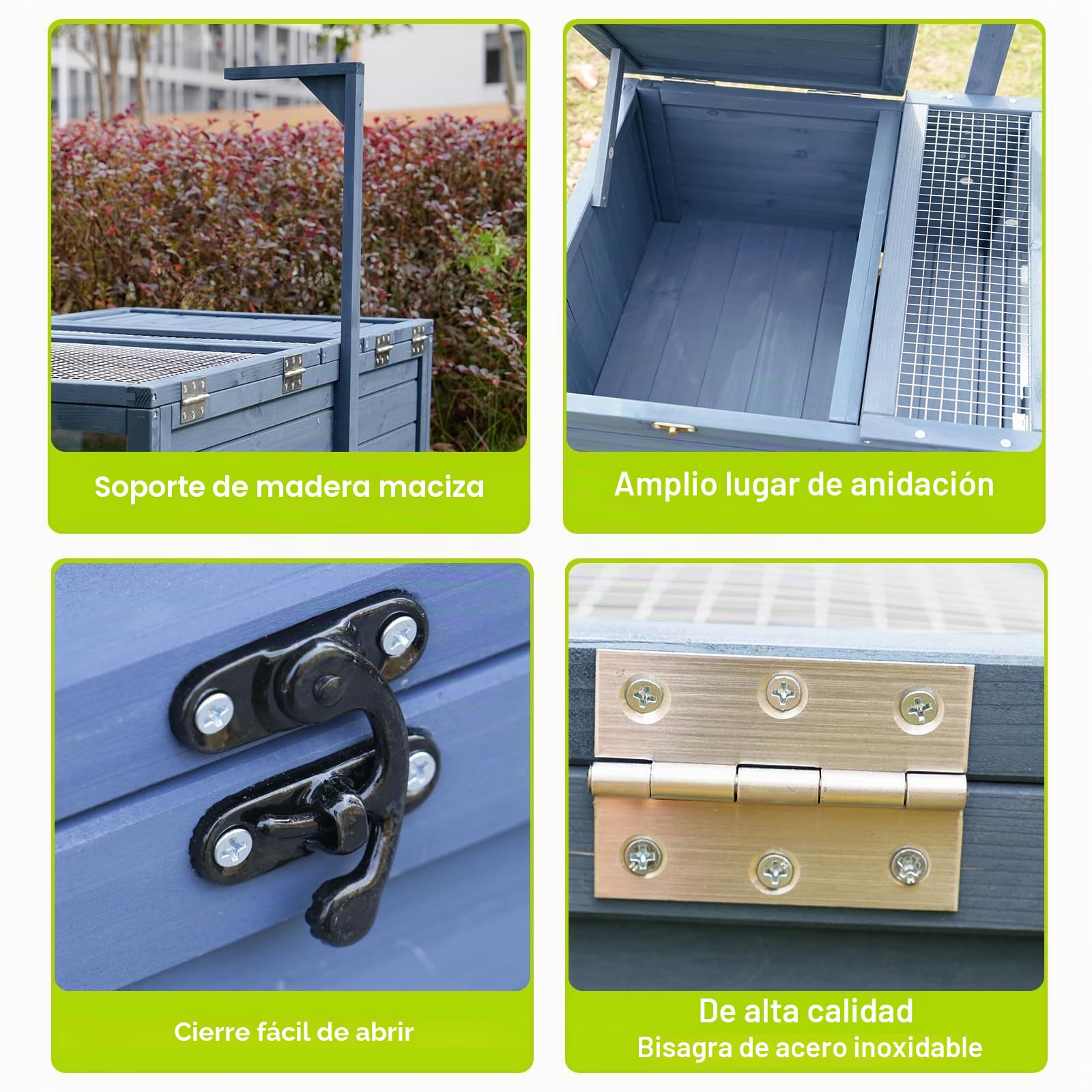 Gran casa de tortugas de madera maciza, recinto para reptiles interior/exterior con bandeja extraíble y ventilación, ideal para tortugas, lagartos, geckos y dragones barbudos