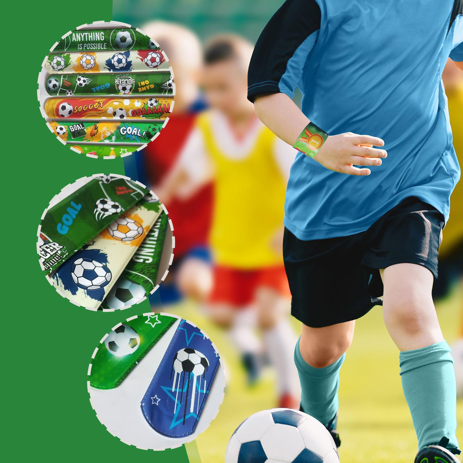 52 Gadget Calcio Per Compleanno Bambini | Matite, Gomme, Braccialetti, Flipper E Temperamatite - 4