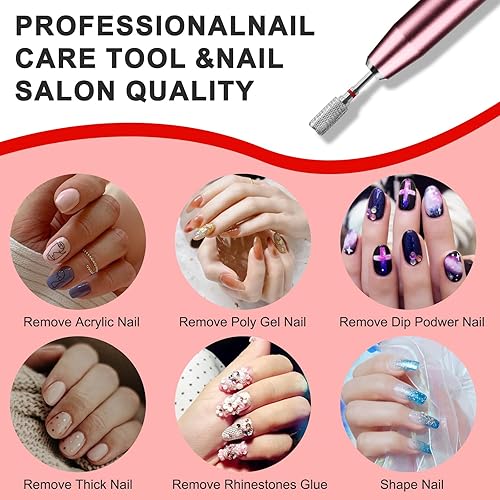 Miniatura 7 de Brocas de uñas de seguridad, brocas de carburo de 332 pulgadas, broca profesional para taladro de uñas, adecuadas para manicura, pedicura, cutícula,