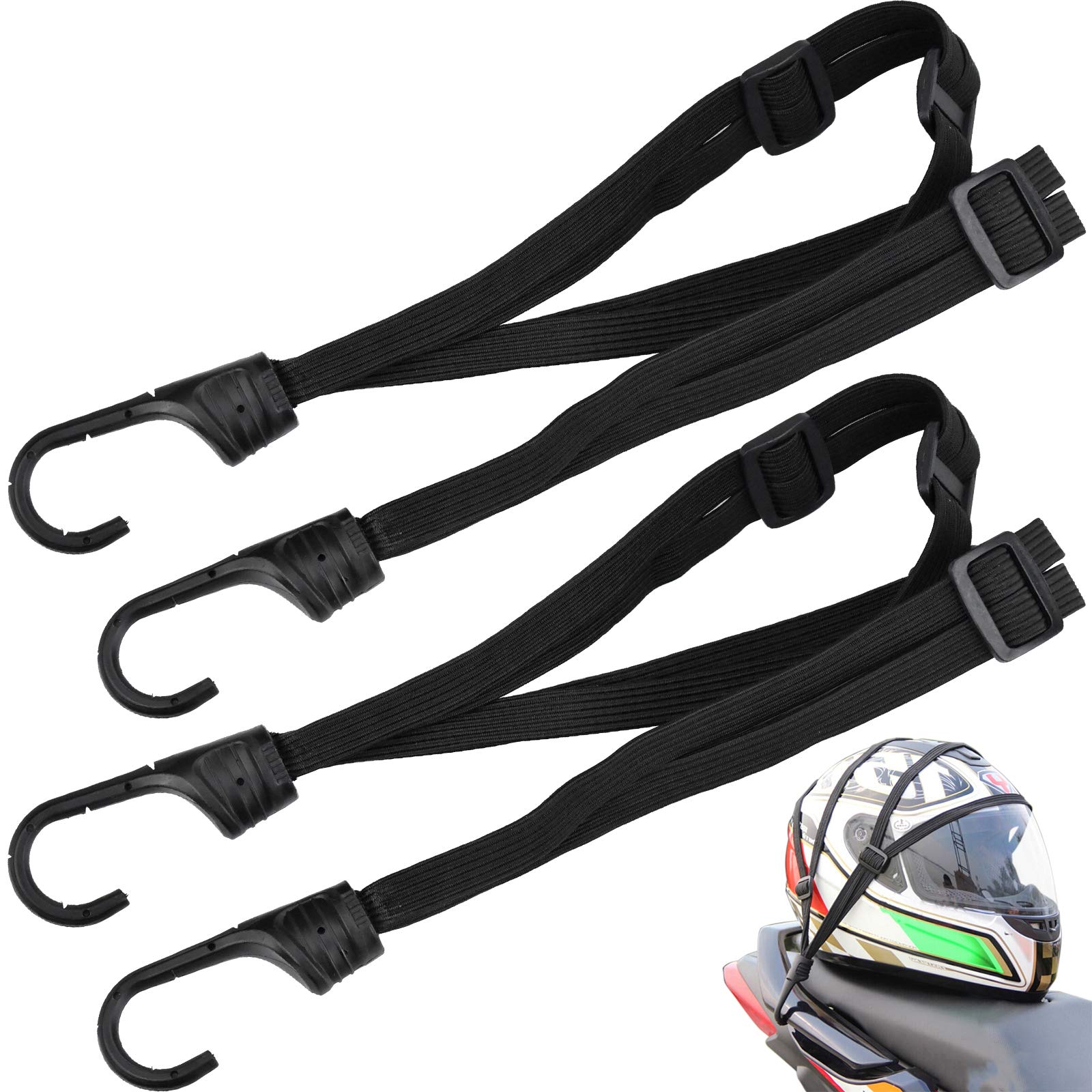 Buy 2 Pieces 60cm Motorcycles Helmet Net with Hooks, Adjustable