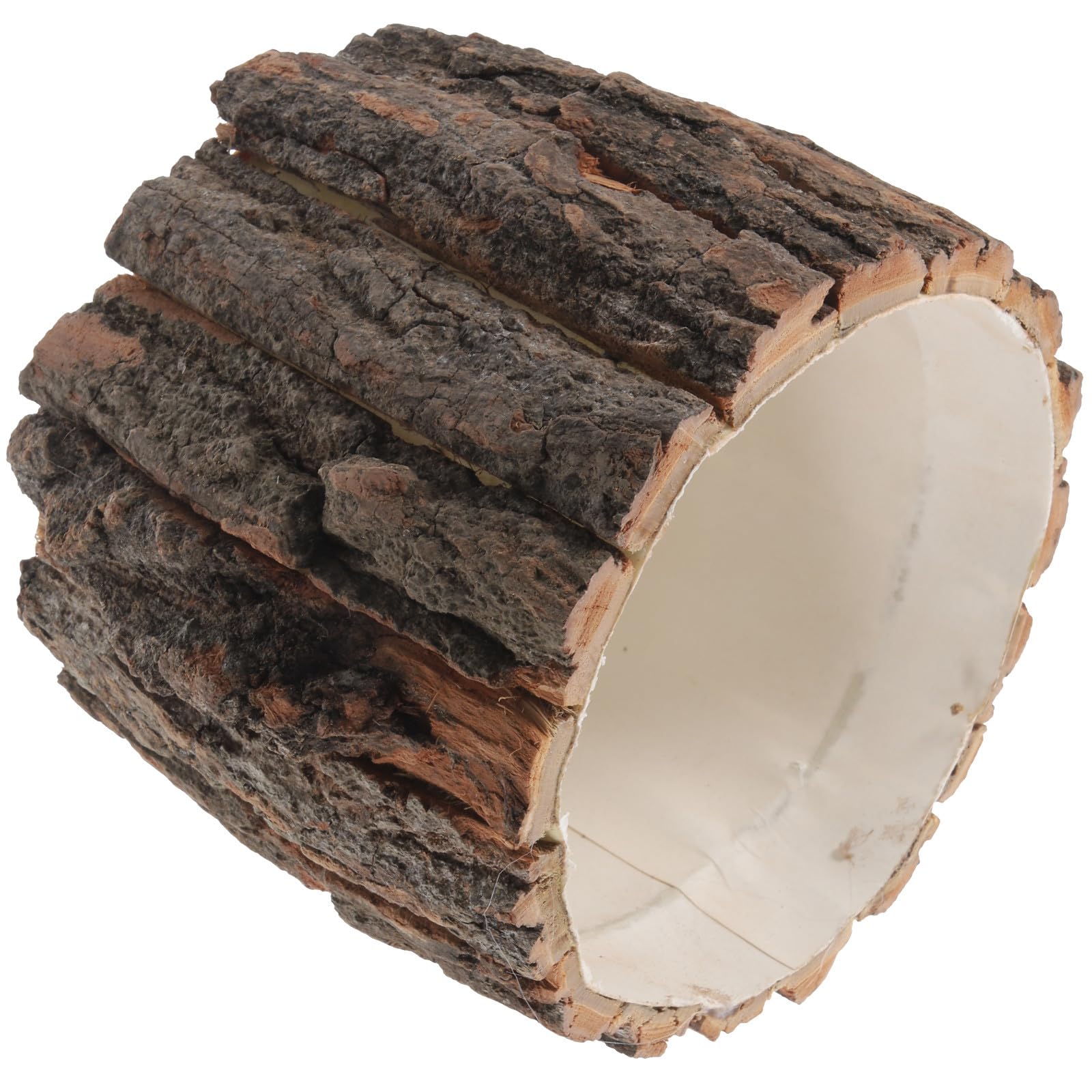 Jardinière rustique ronde en bois écorce pour étagère