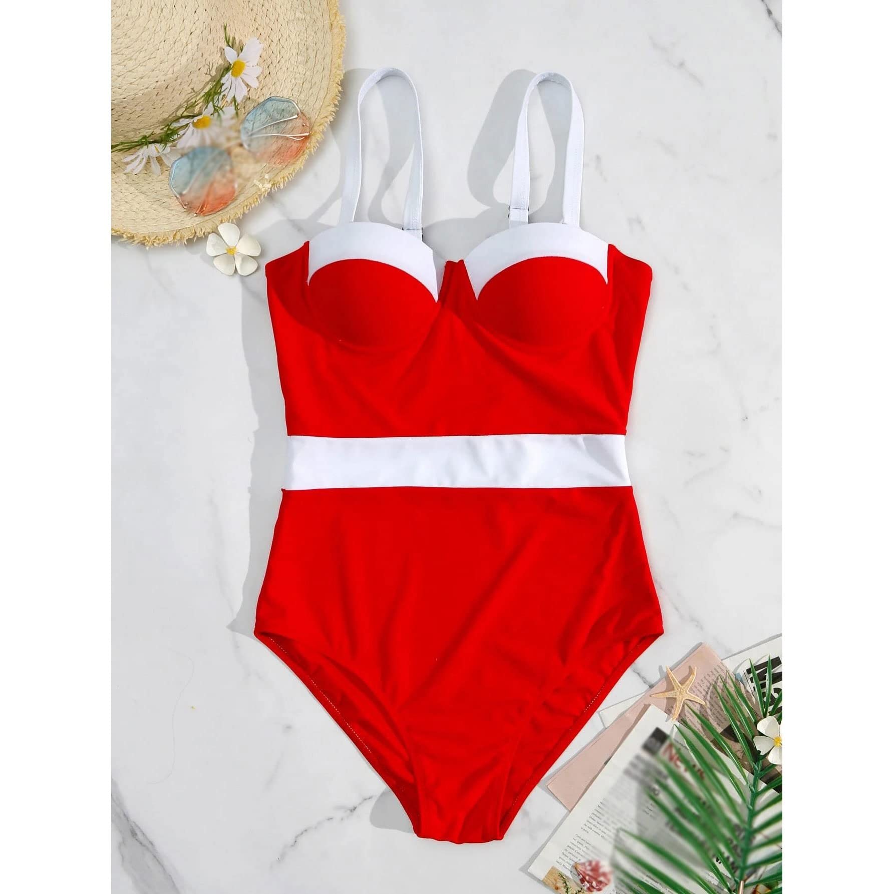 Costume Intero Da Donna Push-up Vintage: Modello In Poliestere E Spandex, Per Nuoto E Spiaggia