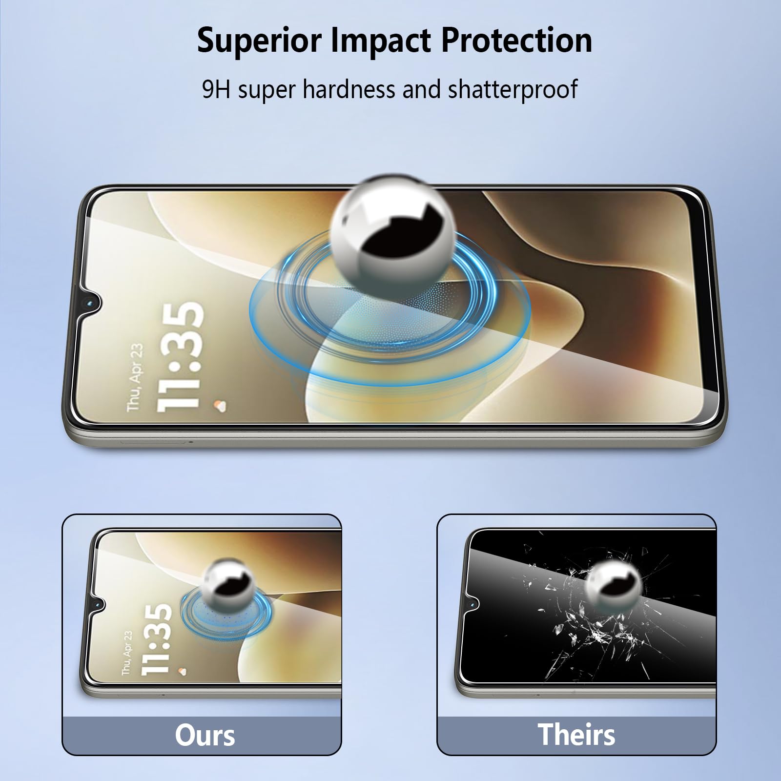 Pollachi [3 Pezzi Vetro Temperato per Motorola Moto G06/G06 Power,Durezza 9H Anti Graffio,Anti-Impronte Senza Bolle,Pellicola Protettiva per Motorola Moto G06/G06 Power