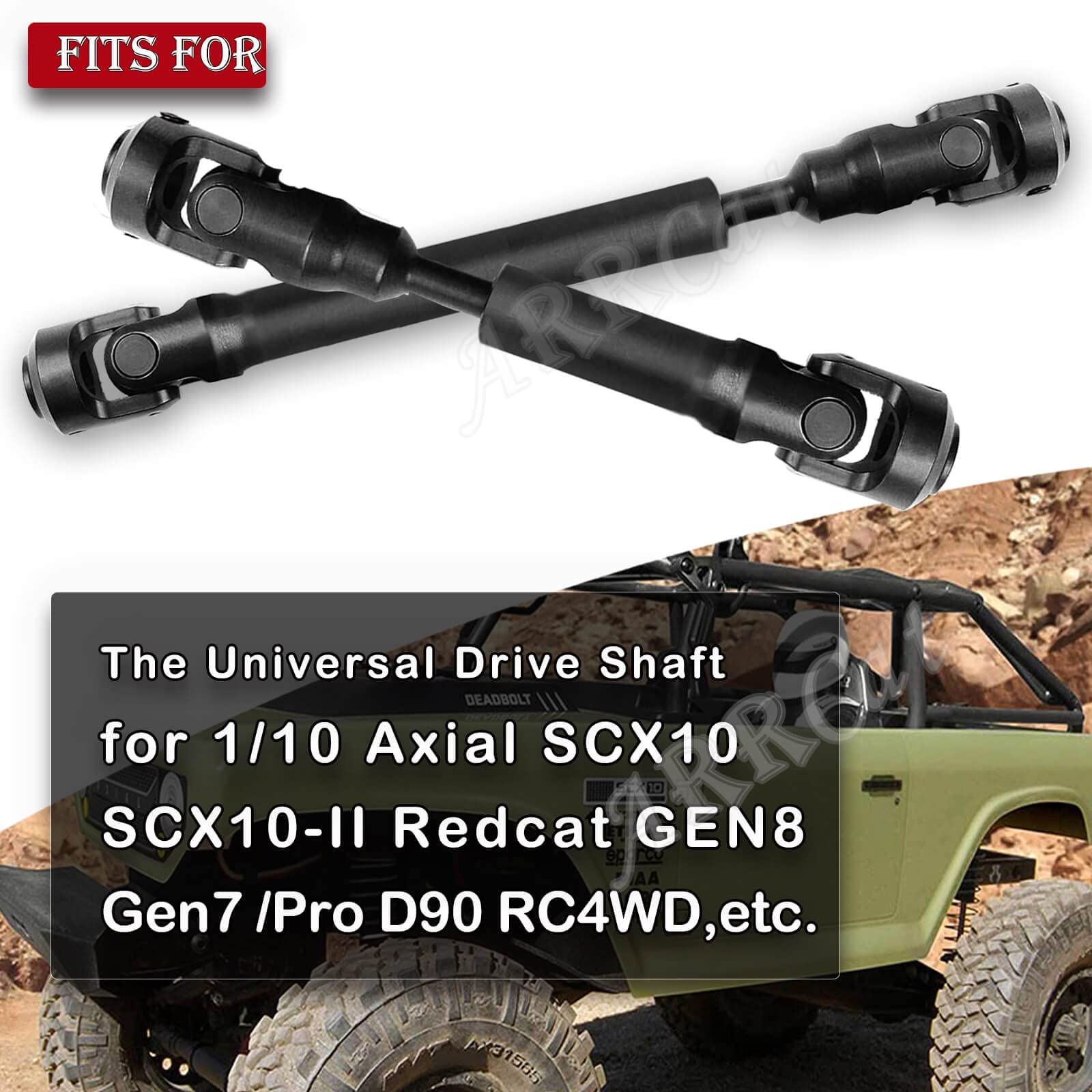 2PCS 87-120MM Universal Drive Shaft RC Upgrades for 1/10 Axial SCX10 SCX10-II Redcat D90 Gen7 /Pro RC4WD GEN8 RC Crawler,RC Upgrade Parts Hop-Ups,Steel Full Metal Drive Shaft,Black (87-120 MM,2PCS)