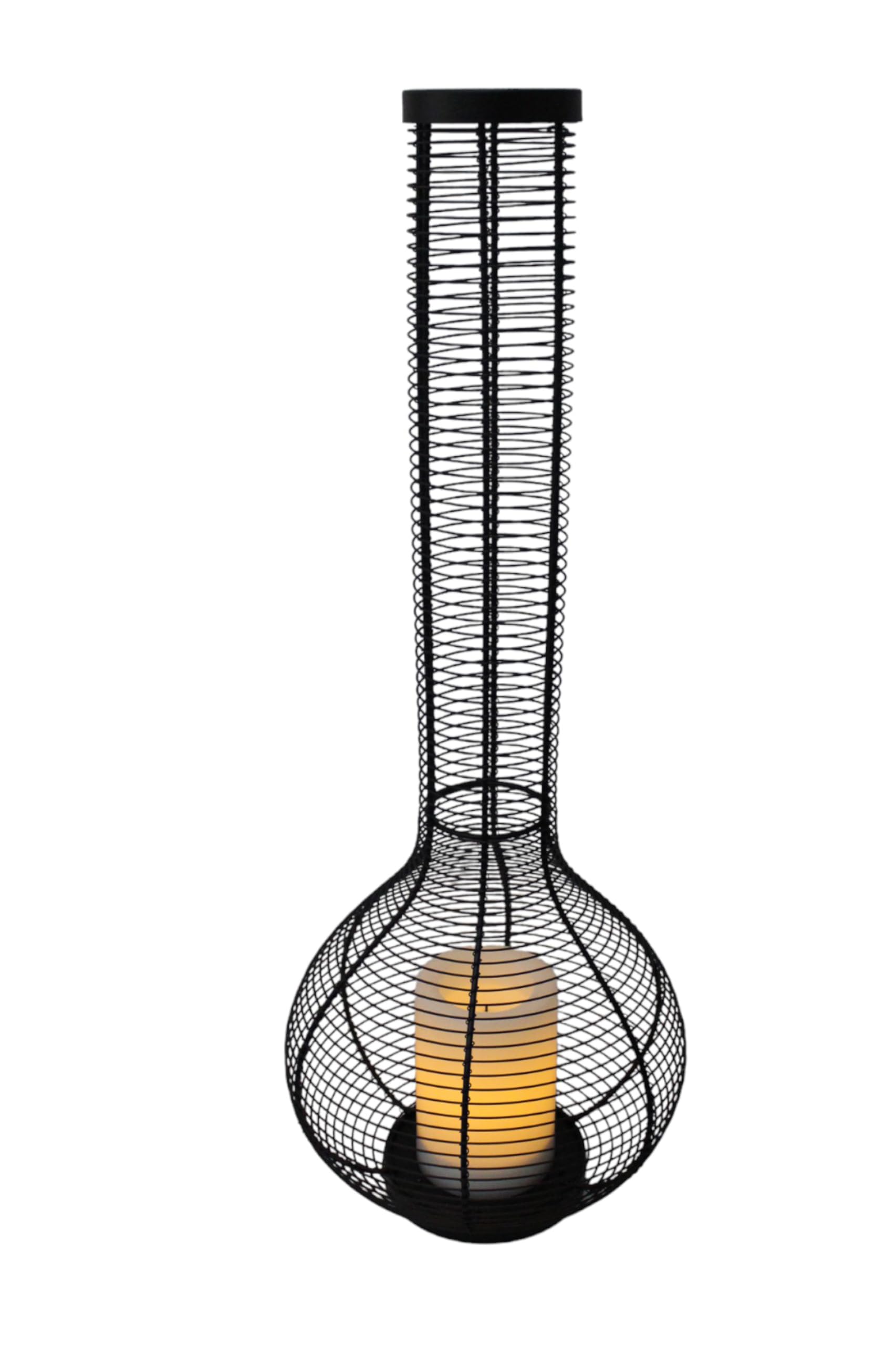 Solar Laterne XXL 75cm Höhe mit LED Kerze Solarlampe Solarleuchte Lampe Gartenleuchte Gartenlampe Solarlaterne Schwarz