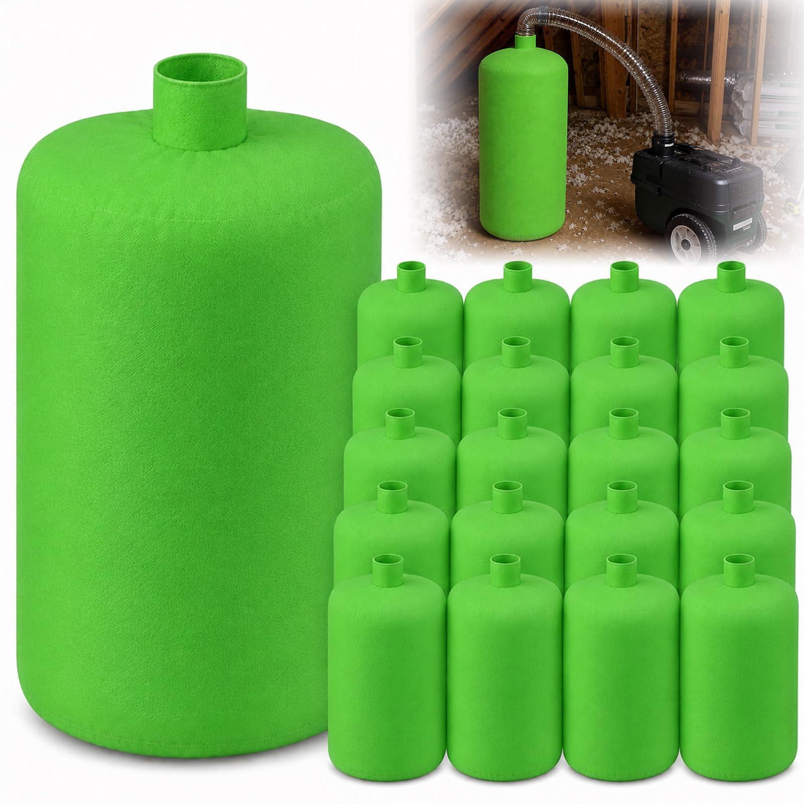 Pangda 20 Pack Insulation Removal Vacuum Bags Heavy Duty 75 Cu ft,Green