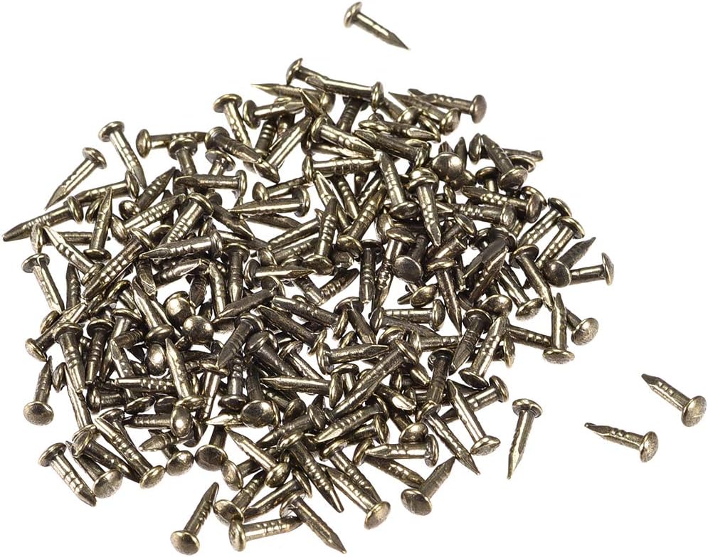 uxcell Small Tiny Nails 1.2x6mm(DXL) for Wooden DIY Decorative Pictures Boxes Household Accessories Bronze Tone 200pcs
