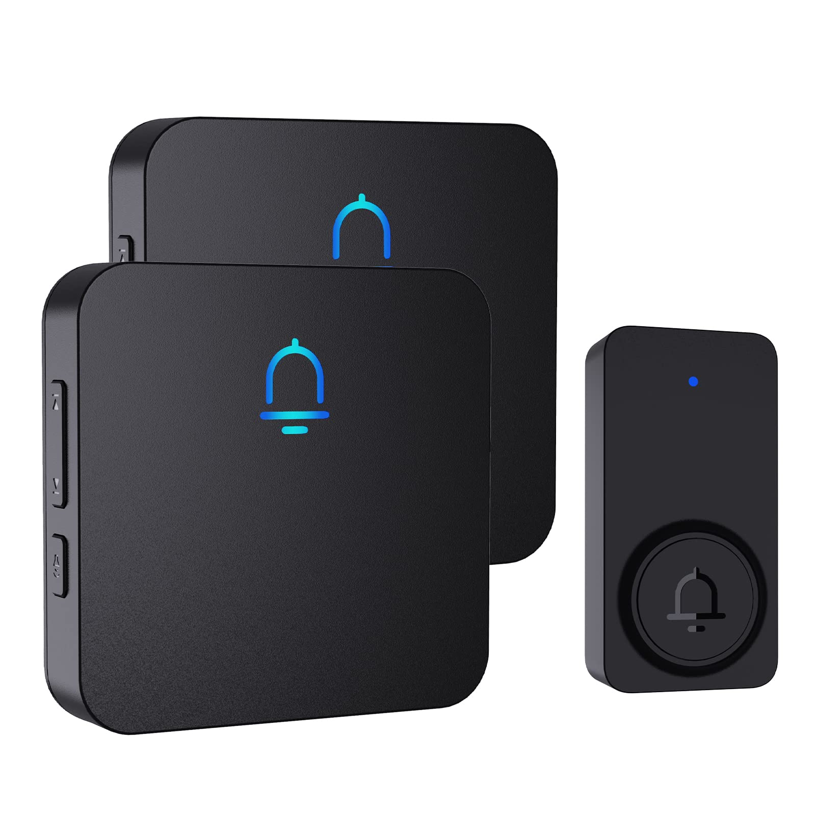 SECRUI Wireless Doorbell, Waterproof Door Bell Chime Kit with 1000FT Ultra-long Range, 32 Chimes, 5 Volume Levels, 2 Plug-in Receivers and 1 Push Button for Home, Office-Black