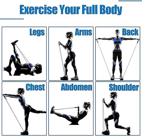 Miniatura 4 de Juego de bandas de resistencia con asas grandes bandas de goma natural apilables de hasta 150 libras viene como un juego de 5 bandas de
