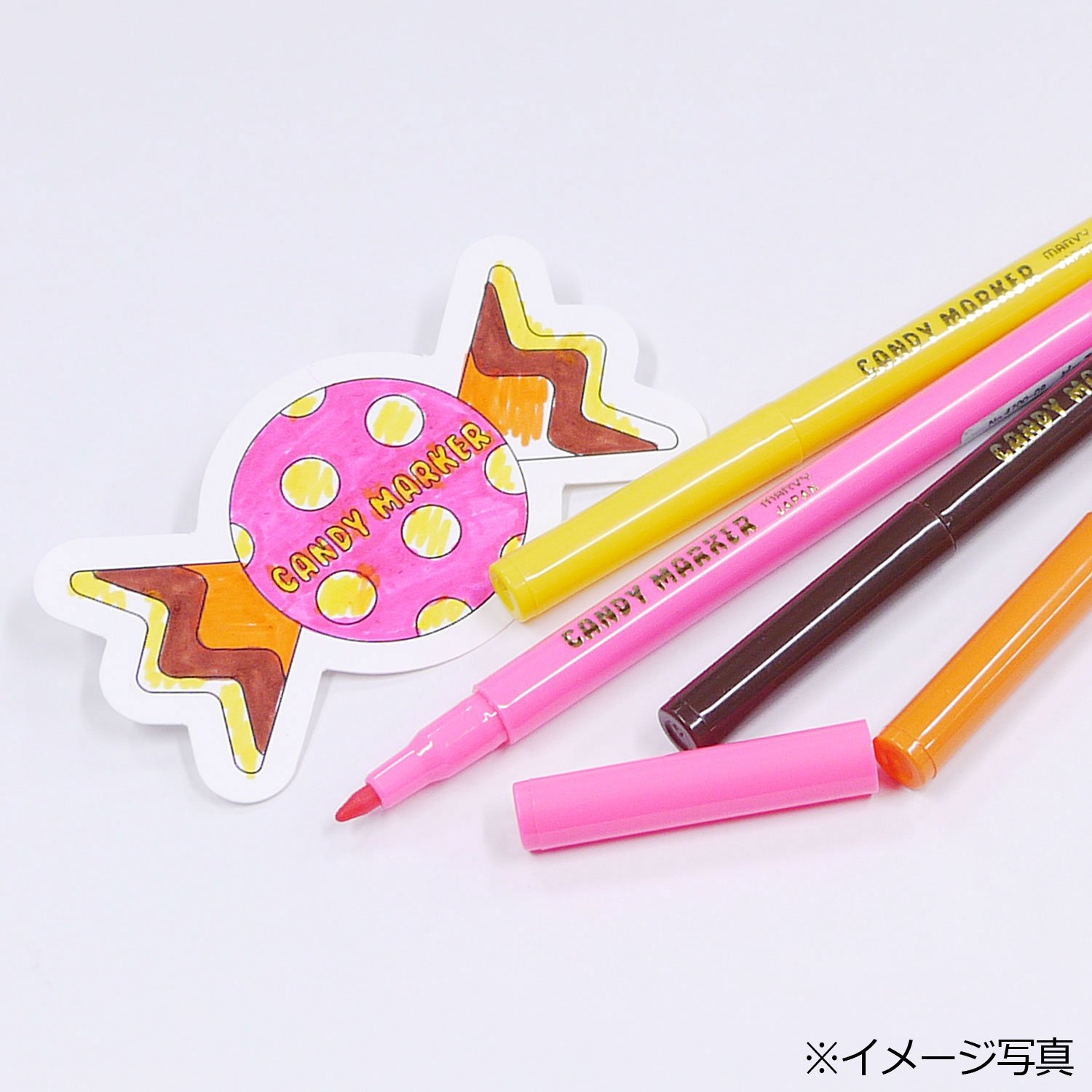 ★ピンクマーカーたて×水色キャンディ★ ハンドメイド　リバーシブル　スタイ ☆ピンクマーカーたて×水色キャンディ☆ ハンドメイド