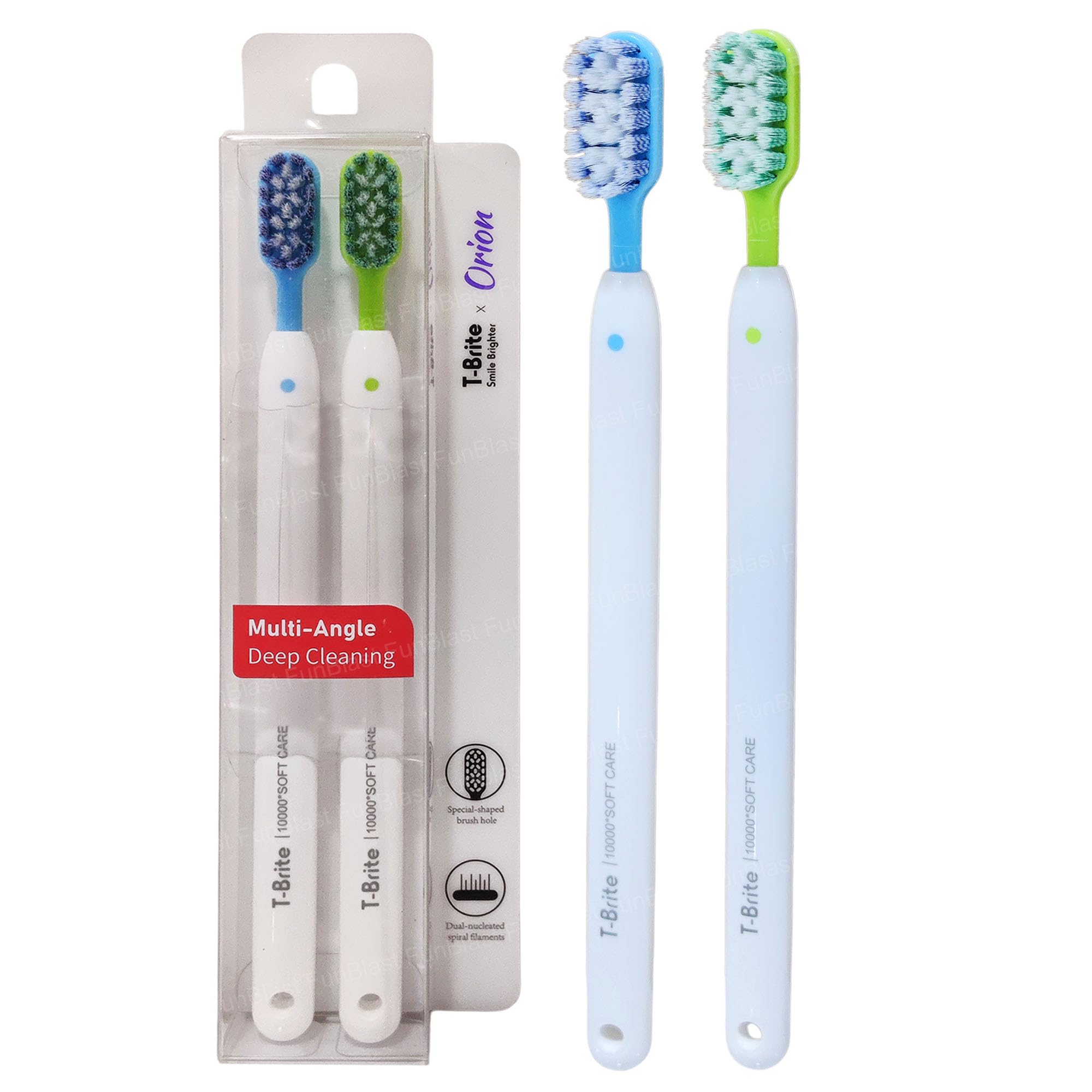 FunBlast Tooth Brush Set - Pack of 2 Toothbrush for Men & Women, Multi Angle Deep Cleaning Bristles for Sensitive Teeth, Toothbrush Soft Bristles Manual Tooth Brush for Adults - Multicolor (2)-image-33