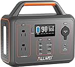 ALLWEI Portable Power Station 300W, 280Wh Solar Generator with 110V Pure Sine Wave AC Outlet, Backup Lithium Battery Generator for CPAP Outdoor RV Camping Emergency Home Use