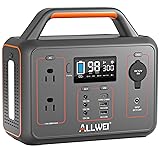 ALLWEI Portable Power Station 300W(Peak 600W), 280Wh Solar Generator with USB-C PD60W, 110V Pure Sine Wave AC Outlet, 78000mAh Backup Lithium Battery for CPAP Outdoor Camping Travel Emergency Home Use