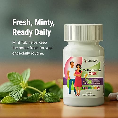 Miniatura 7 de BariatricPal Multivitamínico UNO 1 por día! Cápsula multivitamínica bariátrica sin hierro  Cápsula fácil de tragar  Vitamina para pacientes de