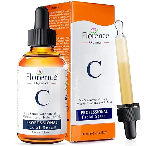 Suero de vitamina C para la cara  Suero facial antienvejecimiento con vitamina C, ácido hialurónico, vitamina E. Fórmula iluminadora. Mejora la