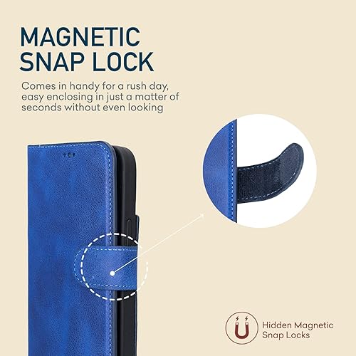 Miniatura 7 de Bayelon Funda para iPhone 13 Pro Max, funda de cuero de grano completo, 2 en 1, funda magnética desmontable con ranuras para tarjetas, soporte y