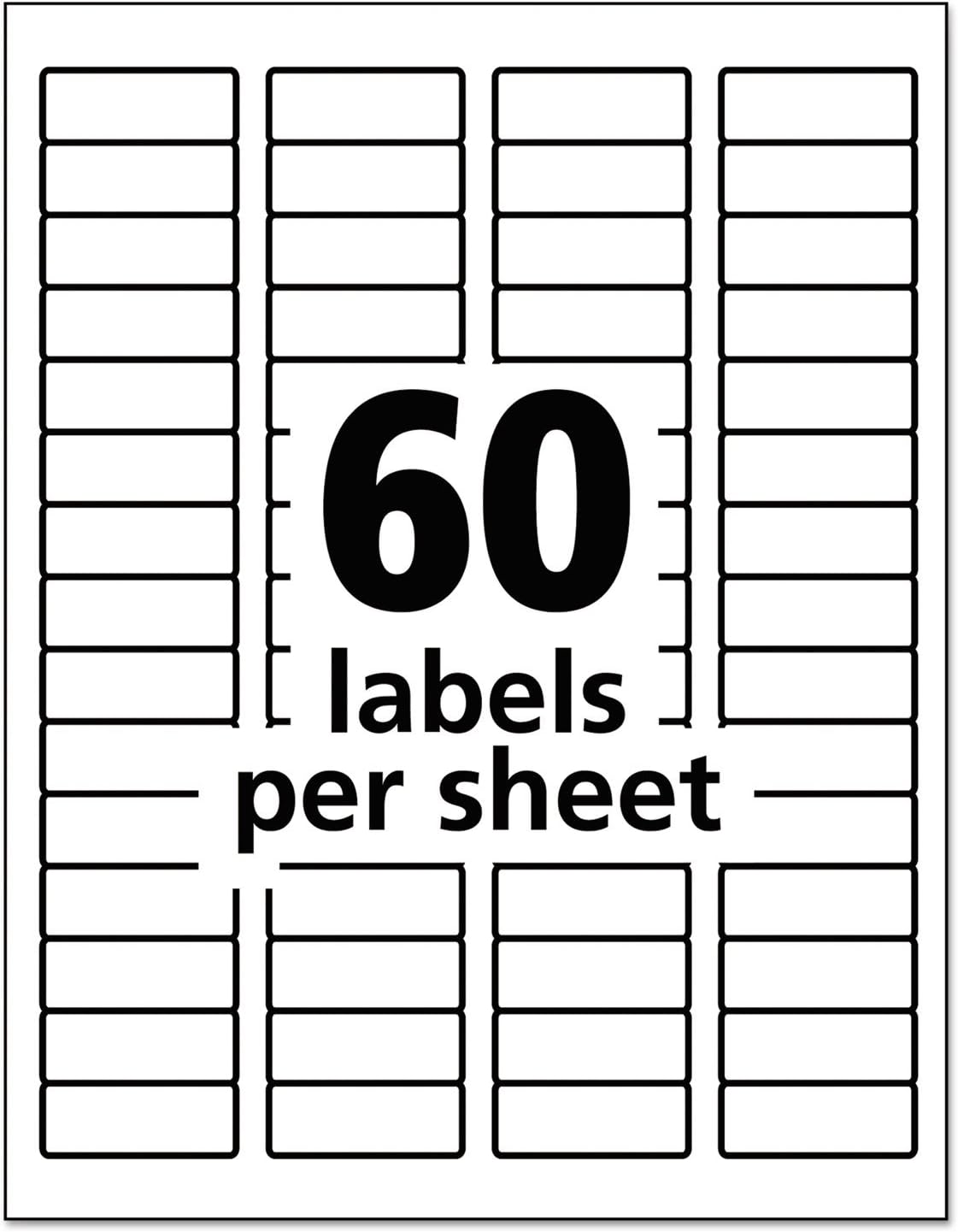 Avery 61533 Durable ID Labels, 3000/PK, 5BX/CT, White