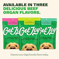 Vista 7 de Get Joy Golosinas liofilizadas 100% de corazón de res para perros, 4 onzas Carne de órgano de un solo ingrediente, complemento de comida cruda