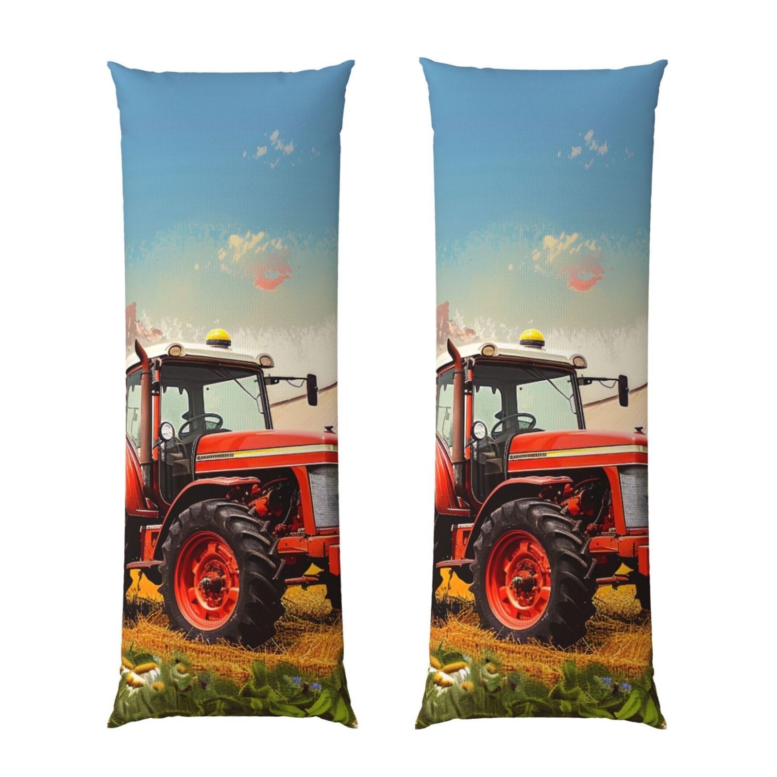 Body Pillow Cover 20x54 Inch, Company Farm Tractor Print Long Lumbar Pillow Case with Zipper Long Body Pillowcase Decorative for Bed Sofa Bedroom