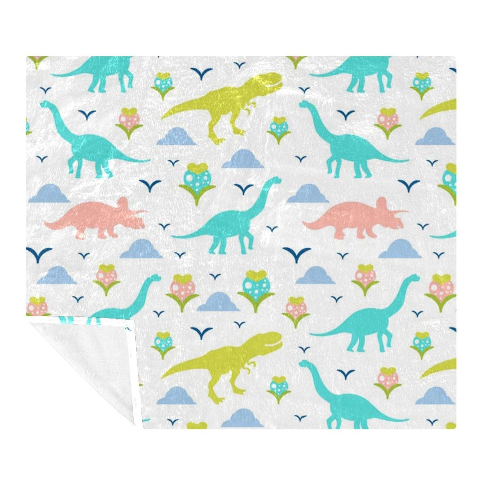 Couverture lit canapé motif plante dinosaure en microfibre douce