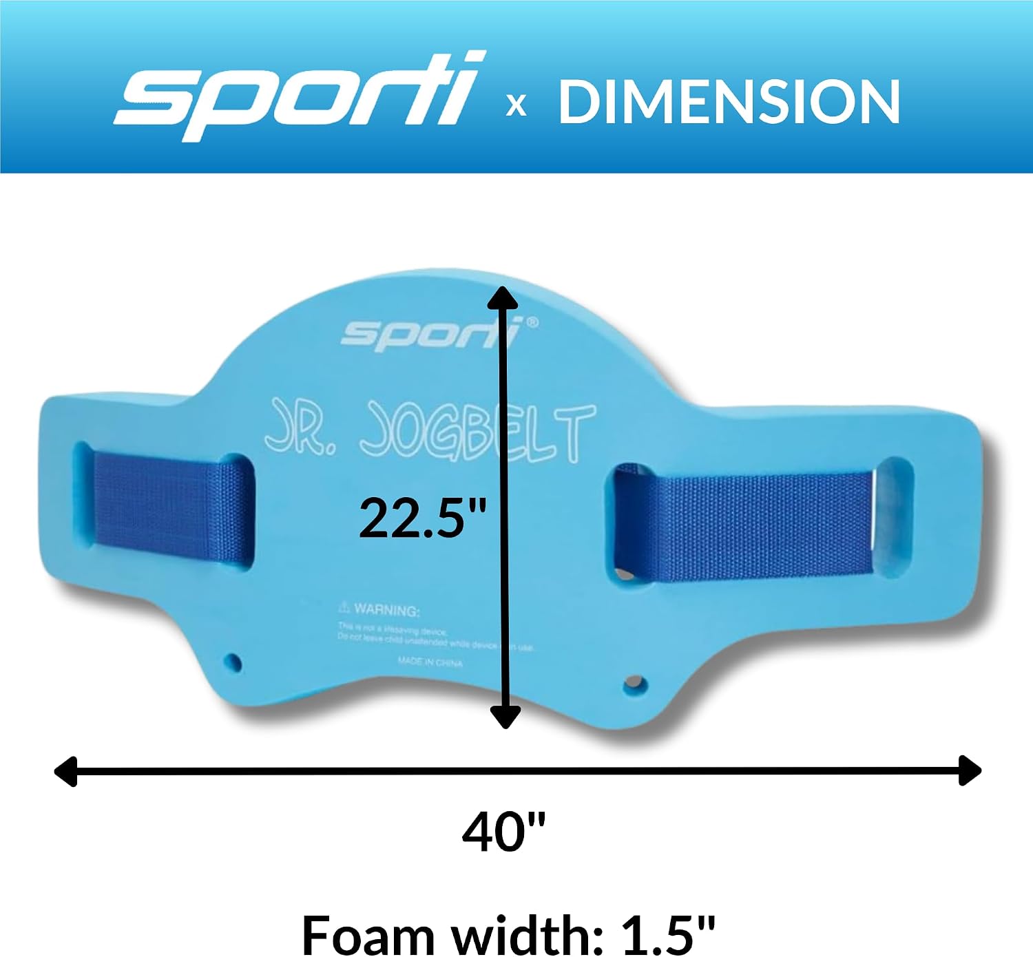 Sporti Swim Belt for Junior, Fitness Junior Swim Back Float, Adjustable Float Jog Belts, Buoyancy Belt for Swimming Pool