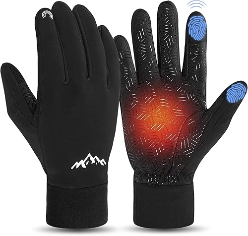 Pixel Panda Guantes de invierno para hombres y mujeres, guantes cálidos para pantalla táctil para clima frío, delgados, resistentes al agua,