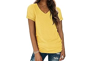 Fashionable Short Sleeve V-Neck Women's Summer Top 2024