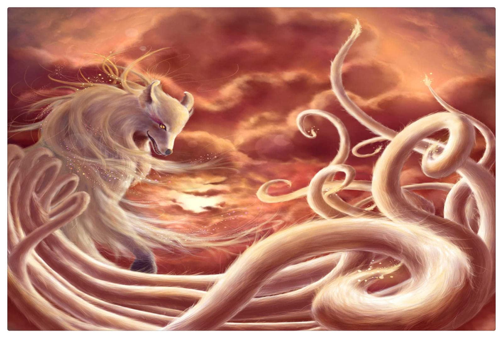 Amazon.co.jp: ジグソーパズル1000個木製パズル九尾の狐(75x50cm)、不