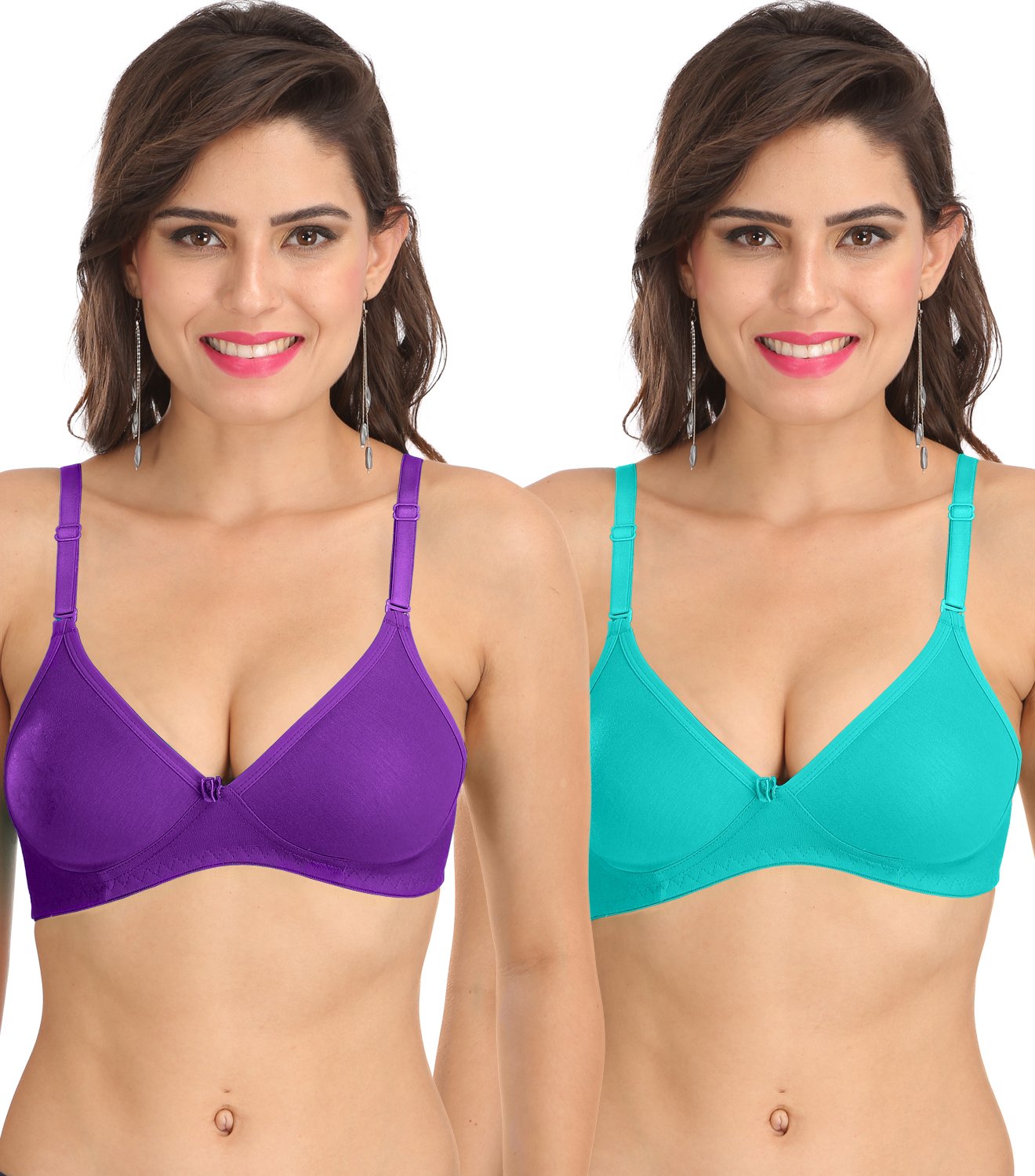 Ossirrio Women's Everyday Non Padded Non Wired 3/4th Coverage T-Shirt Bra with Free Transparent Strap