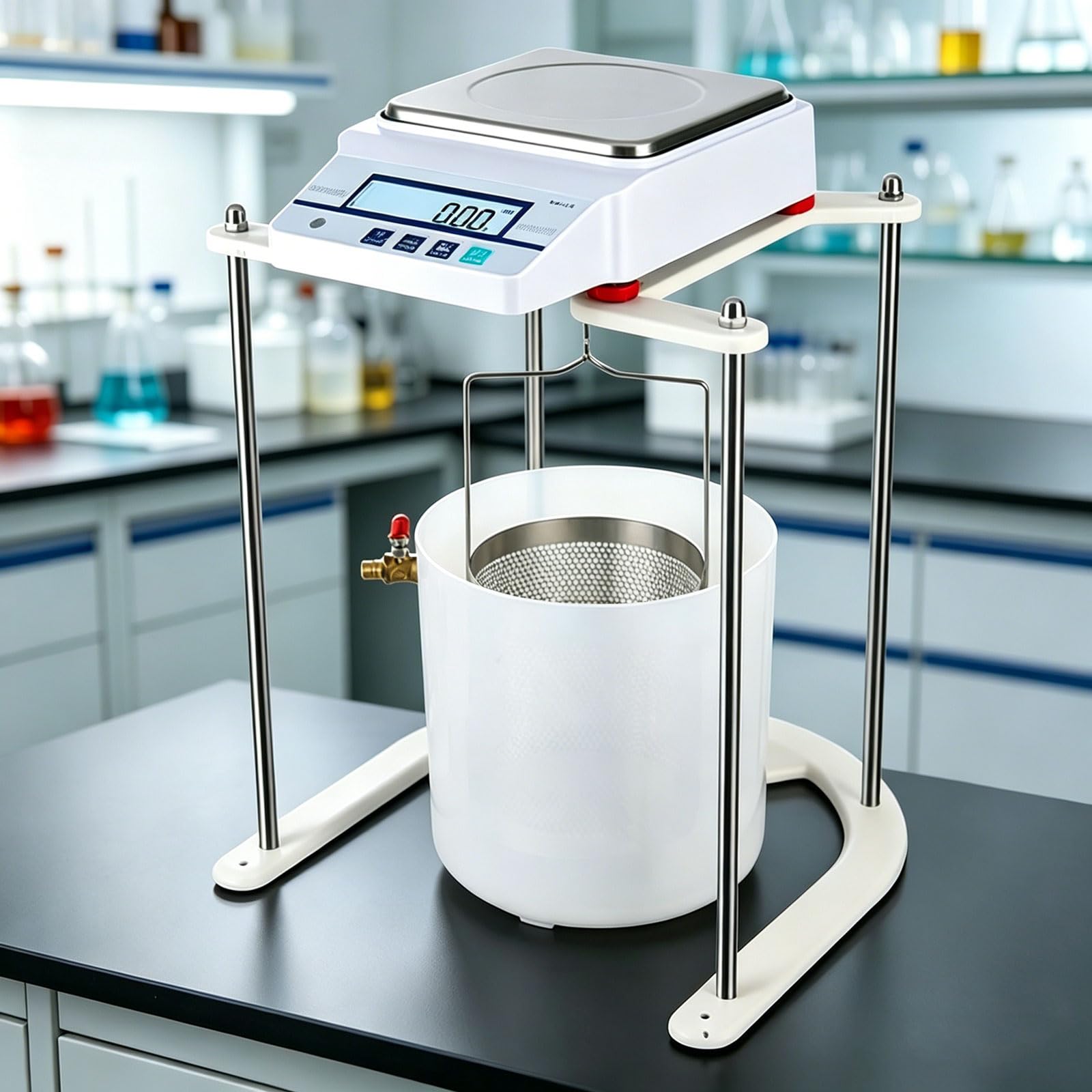 Balanza De Agua Estática Digital con Pantalla LCD, Rango Opcional De 2 Kg/5 Kg/10 Kg/15 Kg, Legibilidad De 0,1 G, Conversión De Unidades Múltiples, para Laboratorio, Industria Y Hogar