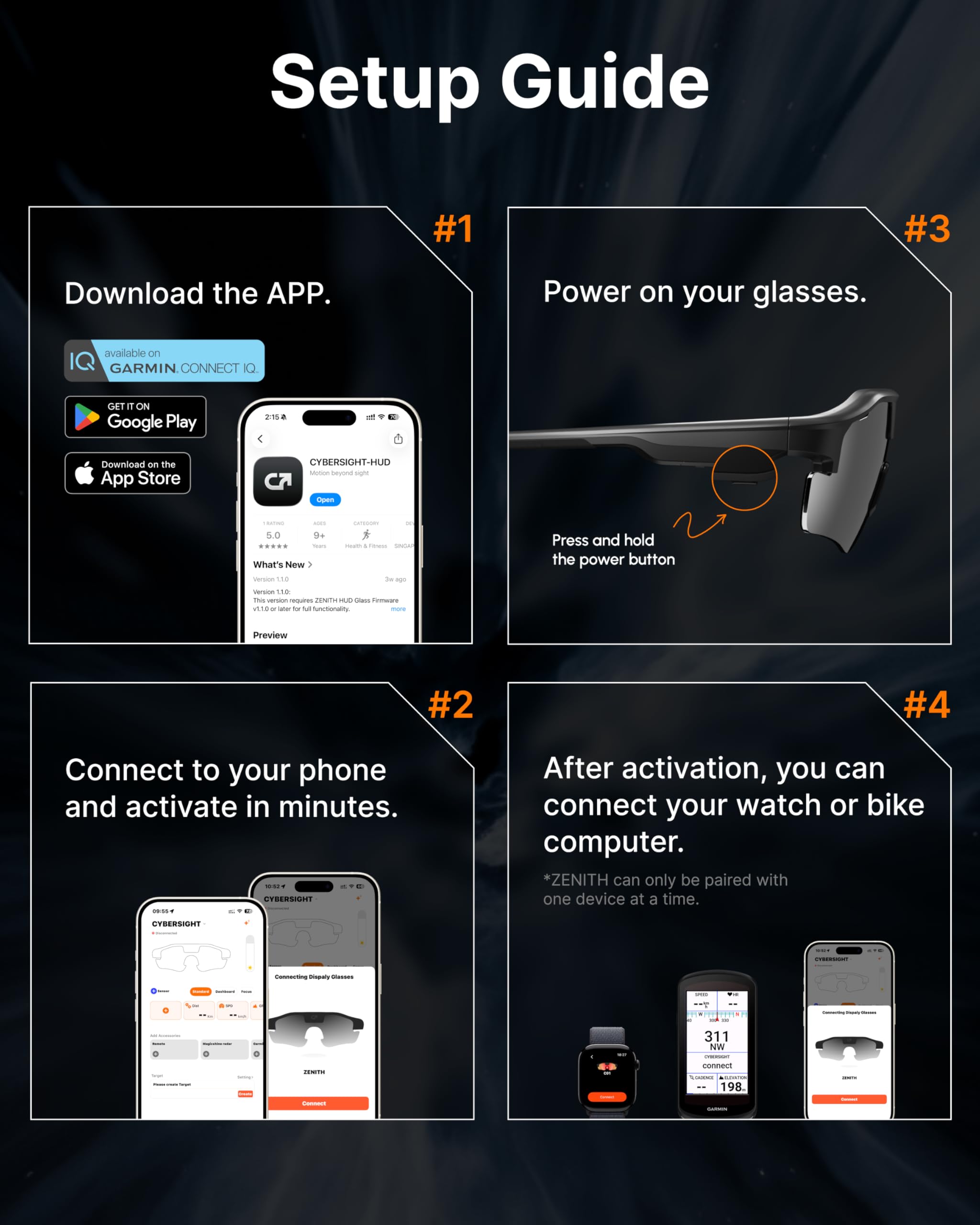Zenith Smart Sports HUD Occhiali