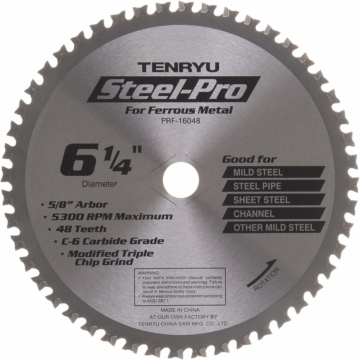 Tenryu 12-Inch 80-Tooth Carbide Tipped Saw Blade - TCG Grind With 1-Inch Arbor For Fine Woodworking