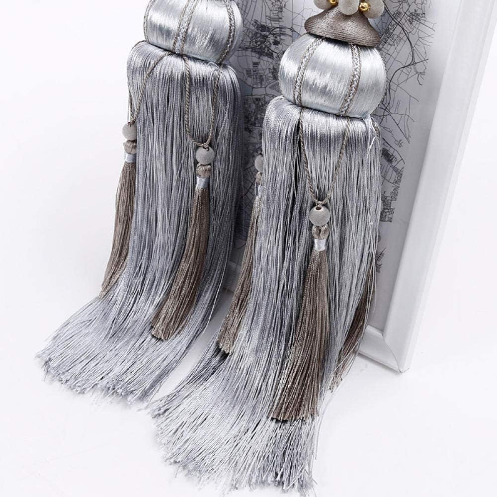 Attache de rideau à pompon faite à la main, attache de rideau, attache de rideau à pompon, accessoires de rideau à boule suspendue, accessoires de rideau à double boule, corde à longue barbe suspendue