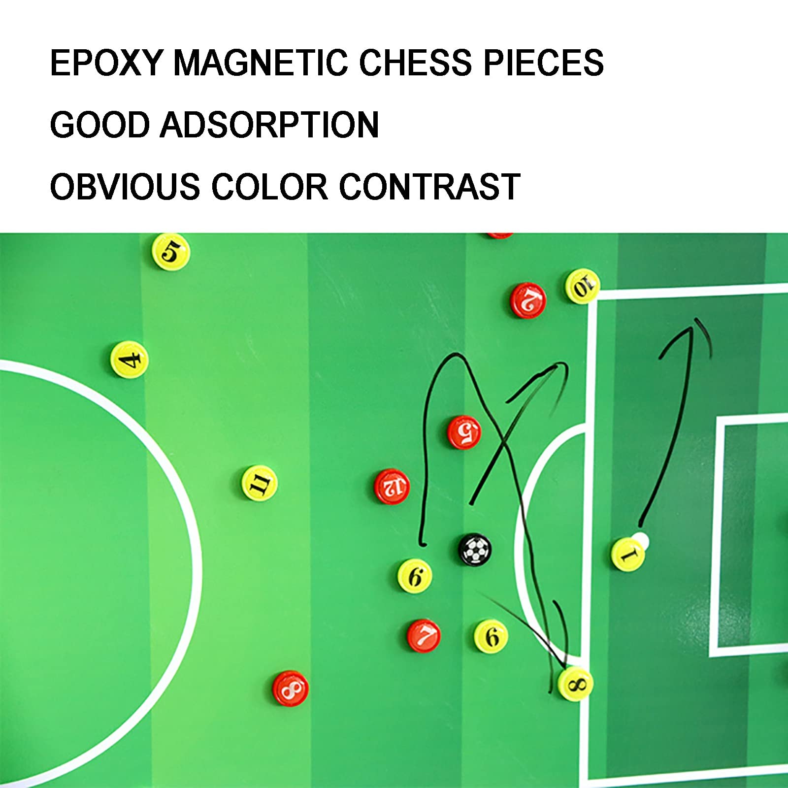 SIDID Tableau Tactique Football Magnétique Pliable Conseil De Football Des Entraîneurs Avec Fermeture Éclair, Football Entraîneur De Tactiques Avec Gomme Et Marqueur (Color : A
