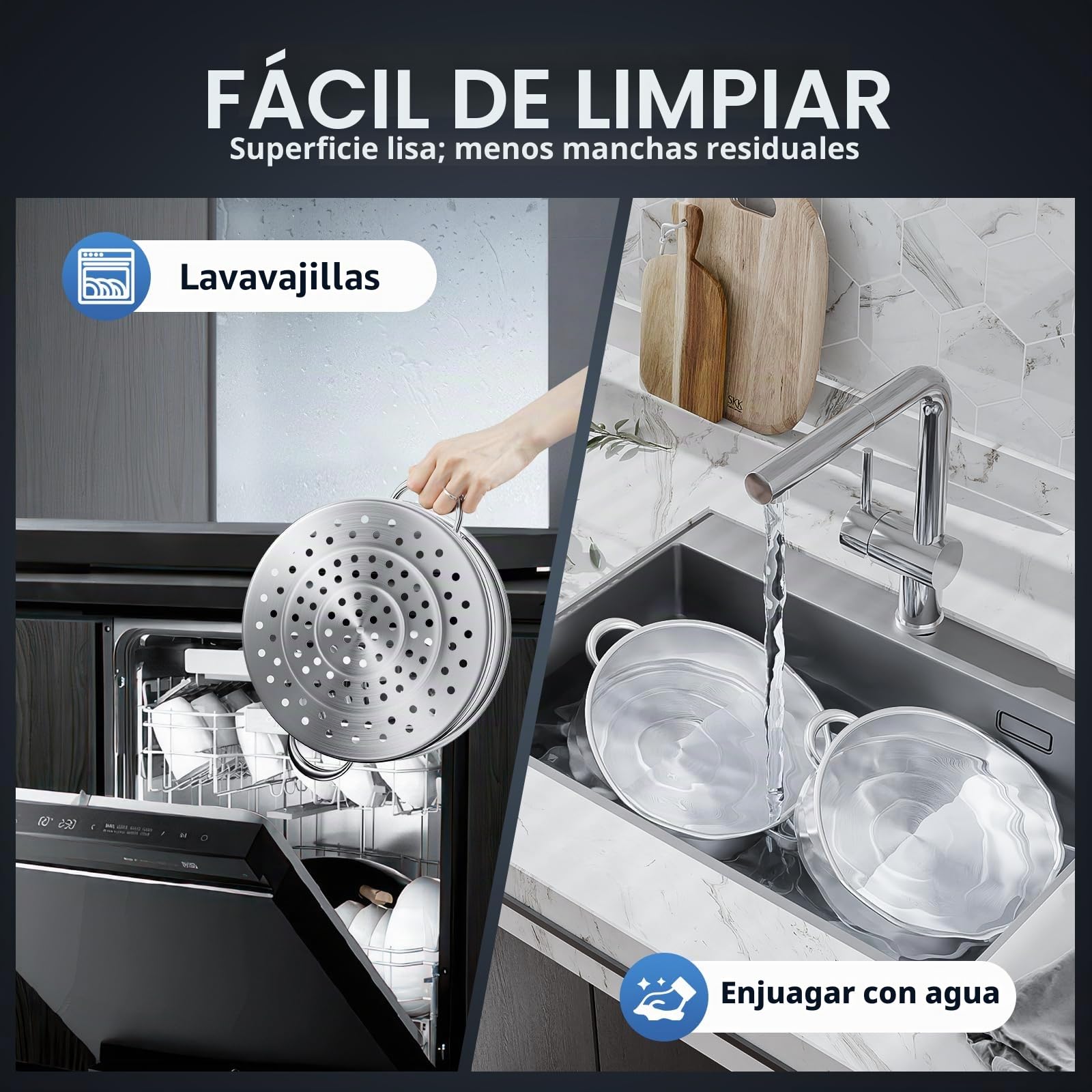 olla de vapor, acero inoxidable, 5 niveles, 30,5 cm de diámetro, para gas, inducción y cocinas eléctricas