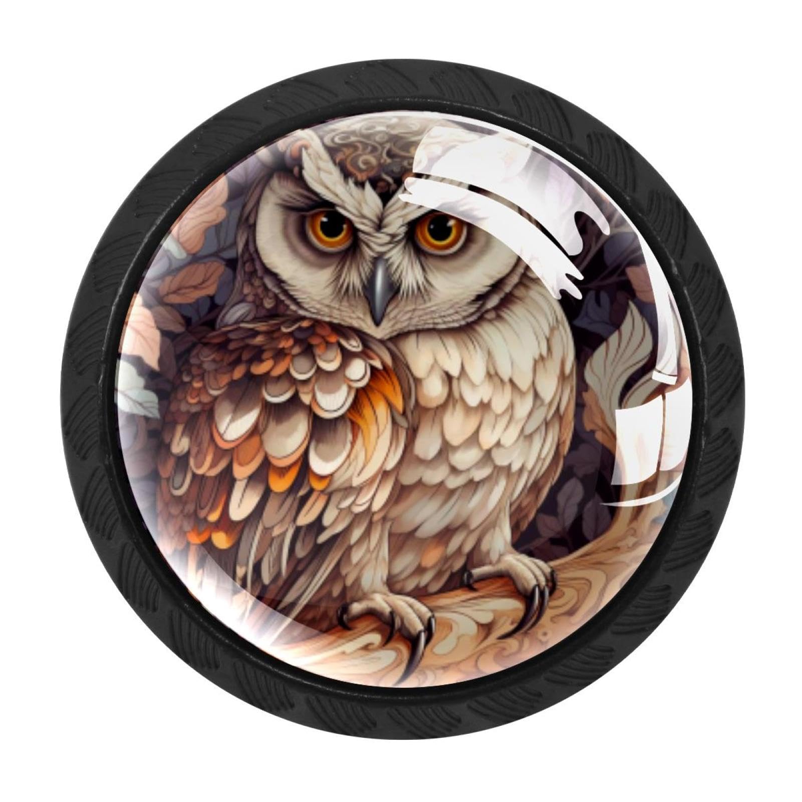 CHENZZZZ 4 pcs Owl Cabinet Knobs Crystal Drawer Pulls for Kitchen, Bathroom Cabinet, Dresser and Cupboard
