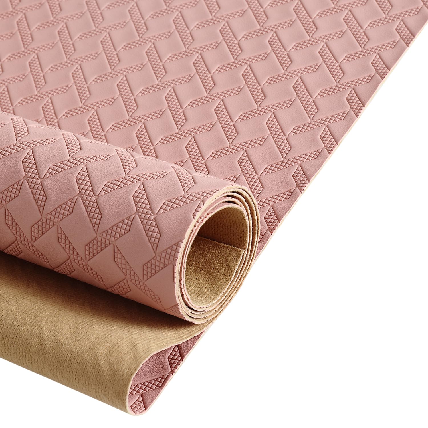 Marine Vinyl Fabric, Upholstery Faux Leather, 1.0mm Thickness, 61" Width (59" Usable), Perfect for Cars, Outdoor Yachts, and Home Furniture(Pink,Pre-Cut 72"x61")