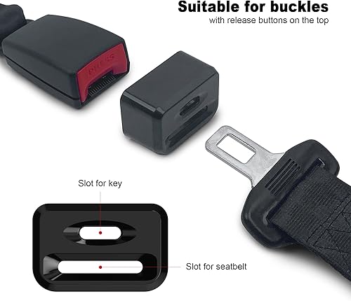Miniatura 4 de Paquete de 2 fundas para cinturón de seguridad de automóvil, evita que niños o grupos especiales desabrochen los cinturones de seguridad (ajuste