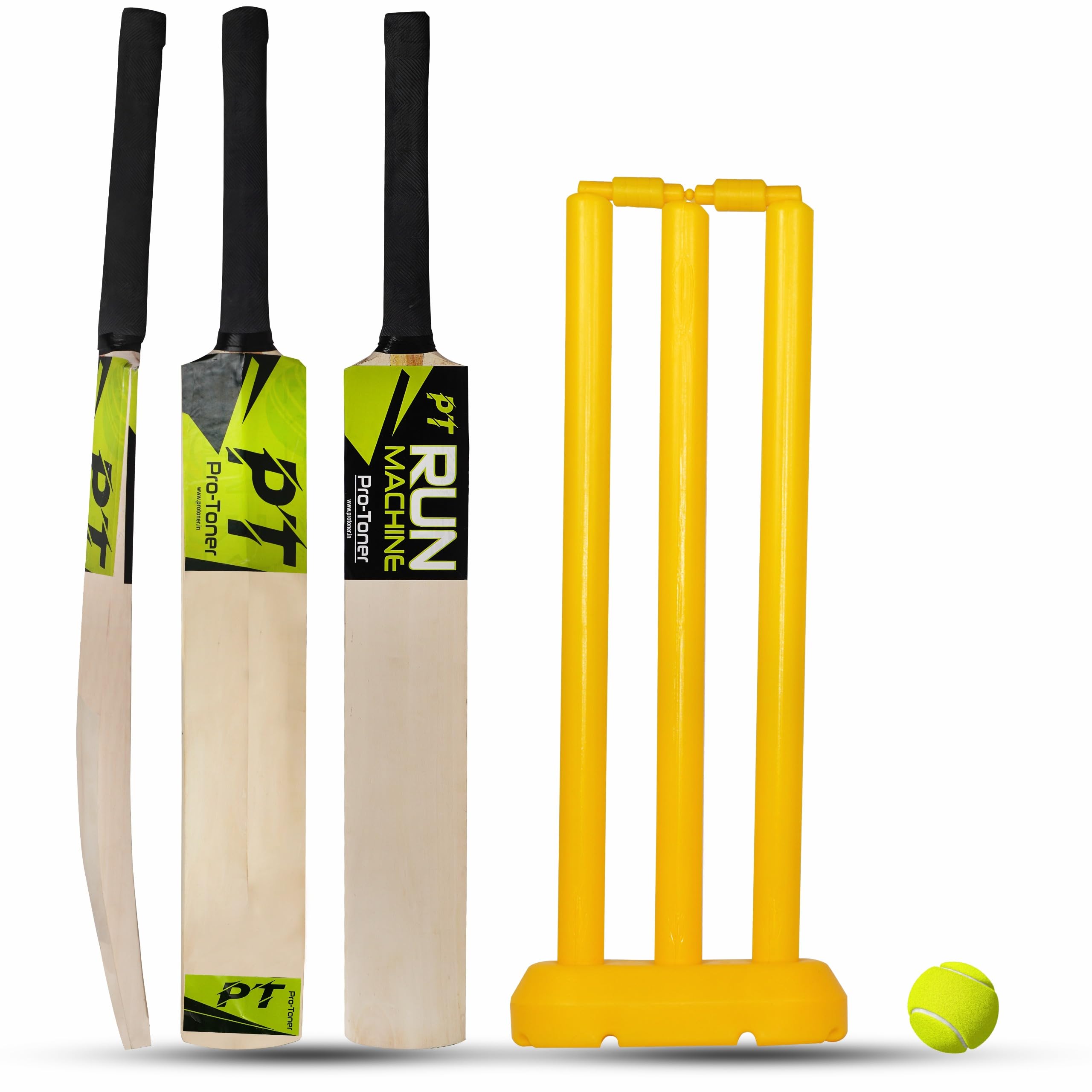 Protoner Cricket Set with Wooden Bat, Stumps and Ball, Sports Kit for Kids and Adults (Kids)