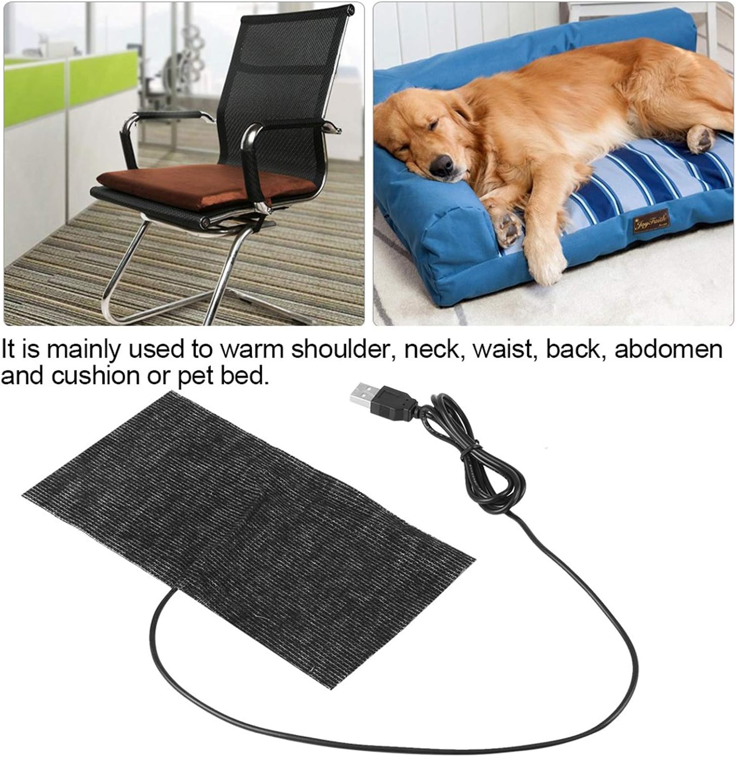 USB Heating Pad, 1 PCS 20 * 10cm 5V USB Carbon Fiber Heating Mat Mouse Pad Warm Blanket to Warm Shoulder, Neck, Waist - Image 4