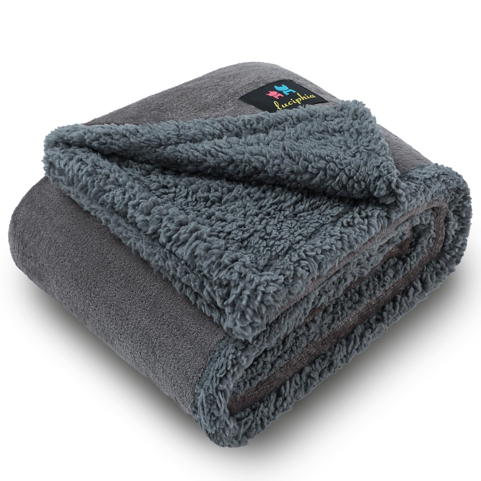 luciphia Waterproof Blanket for Dogs, Washable Blanket for Dogs and Cats Large Medium Small, Sherpa Fleece Protection for Sofa, Bed, Car, Machine Washable Light Grey S (71 x 102 cm) OEKO-TEX STANDARD 100