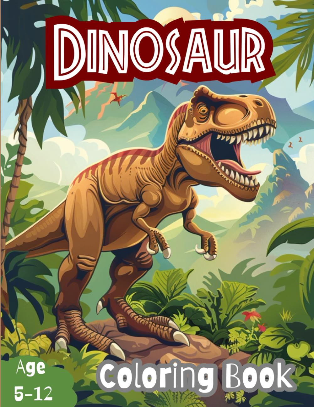 Dinosaur Colouring Book: Realistic Dinosaur Colouring Book for kids of age 5-12, Best gift idea for the kids.