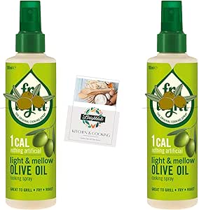 Olive Oil Cooking Spray Bundle with Frylight Extra Virgin Olive Oil 190ml 2 Pack + Brightdale Kitchen Booklet